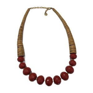 Vintage Graziano CN Heishi Beads Gold Tone Adjustable Signed Necklace
